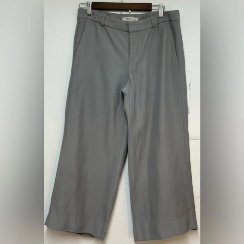 Banana Republic Heritage Collection Viscose Linen Wide-Leg Gray Pants Size 6